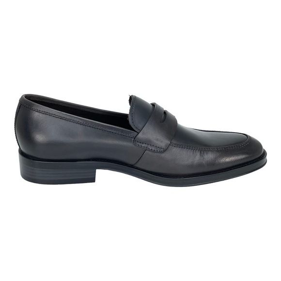 Kenneth Cole Brock Dark Grey Leather Mens Penny Loafers Size 7M main image 6
